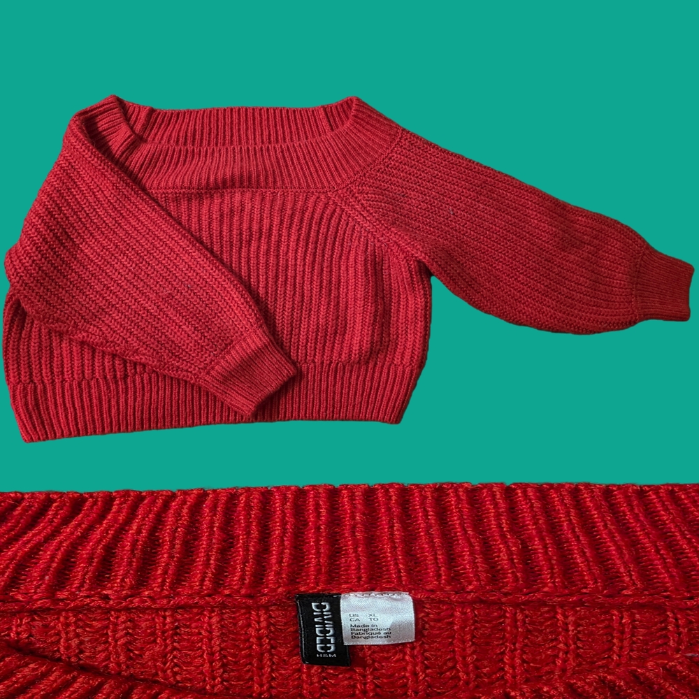 Knit Orange Crop Top Sweater